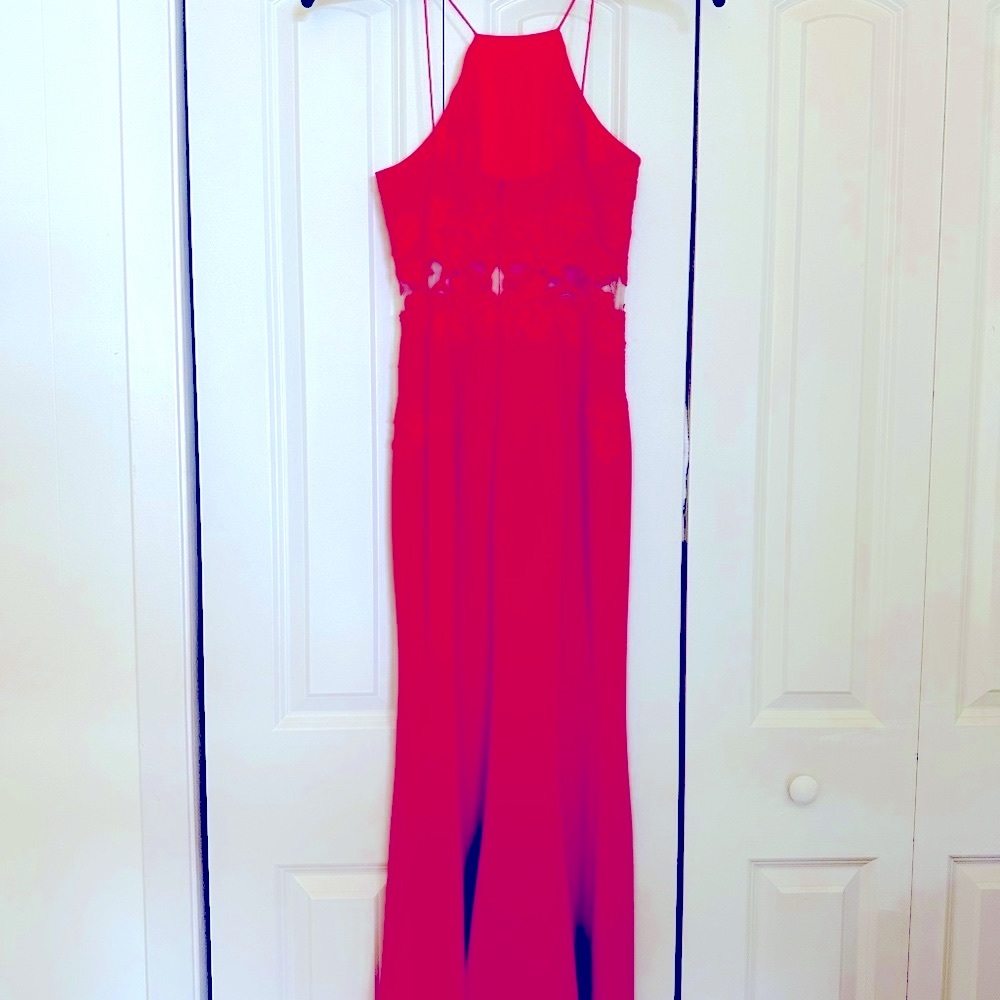 A formal evening gowns fuchsia pink